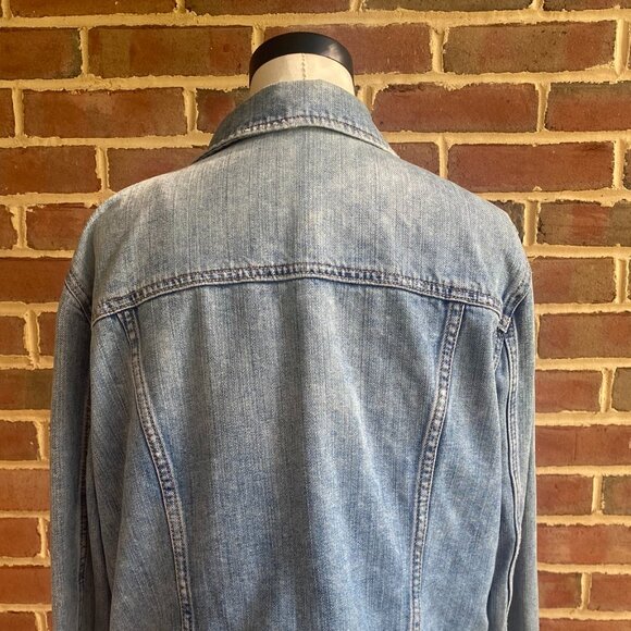 American Eagle Distressed Jean Jacket Size XL - Picture 8 of 15